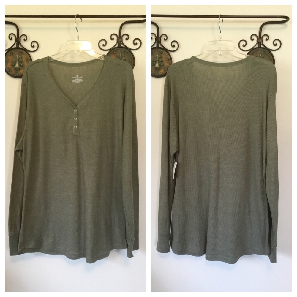 NWT Bobbi Brooks plus size waffle-knit tunic